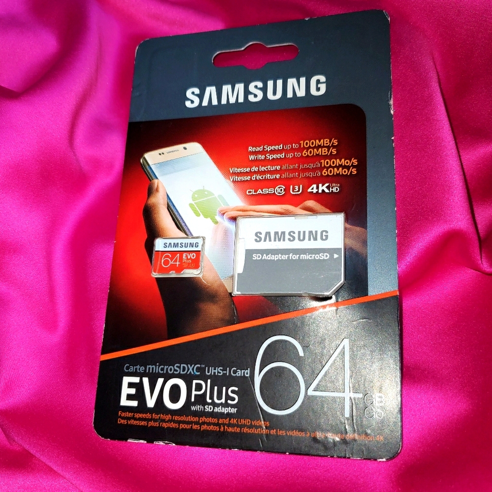 64GB Samsung Micro SD Card with Adapter